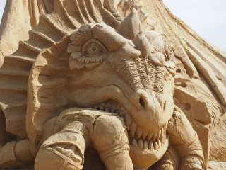 Sanddrache  Objekt des Sandskulpturenfestivals und Hundested, Seeland : Dänemark, Hundested, Sandskulptur, Seeland, xSeeland